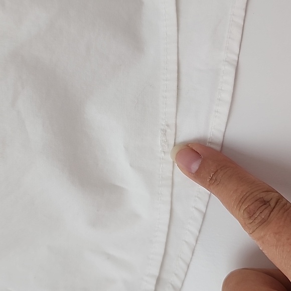 isabel Maternity by Ingrid & Isabel Side Pleated Popover Blouse White - Picture 13 of 14